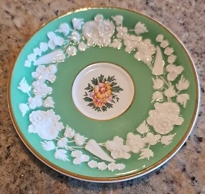 Buy George Jones & Sons Round Saucer Crescent Rhapsody Green Floral England-Antique • 32.62£