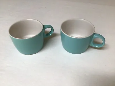 Buy 2 Martha Stewart Stoneware Westport Classic 6028 Turquoise Coffee Tea Mug • 24.18£