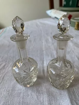 Buy Pair Of Miniature Cut Glass Decanters • 5£