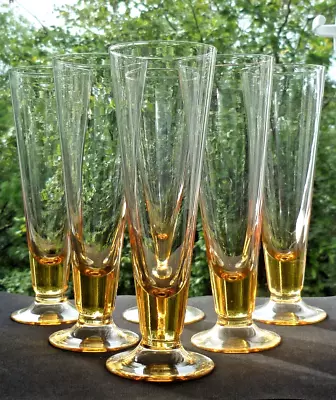 Buy Rare MCM Set X6 Whitefriars 9475, 8.5  Golden Amber Half Pint/10oz.Lager Glasses • 9.99£