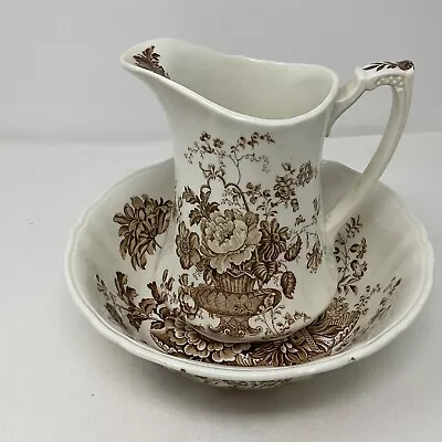 Buy Vintage “Charlotte” Alfred Meakin Pitcher And Bowl Set England • 26.98£