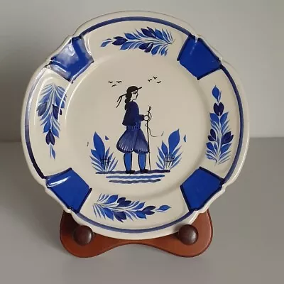 Buy Henriot B Quimper French Vintage Hand Made Blue & White Plate  Breton Gentleman • 34£