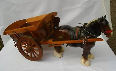 Buy Beswick Brown Bay Shire Mare Horse With Carriage /cart  Model 818 Vgc With Label • 5.50£