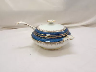 Buy Booths Blue, White And Gold Soup Tureen With Ladle • 12£