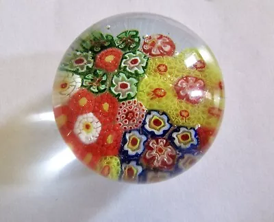 Buy Lovely Interesting Glass Paperweight: Small  Multi Colour Floral: 2in Diameter • 4.99£