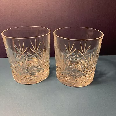 Buy 2 Heavy Crystal Glass Whiskey Tumblers 8.5cm H 8cm Dia. • 10£