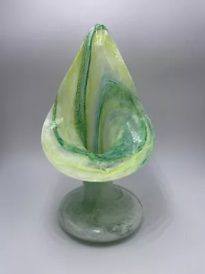 Buy Vintage Alum Bay Jack In The Pulpit Art Glass Hand Blown Murano Style Vase Green • 44.99£