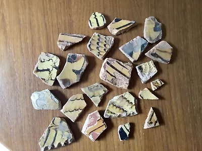 Buy 16th To 18th Century Staffordshire Slip Ware Shards • 7£