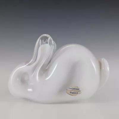 Buy MARKED Wedgwood Large White Glass Rabbit Paperweight RSW413 • 45£