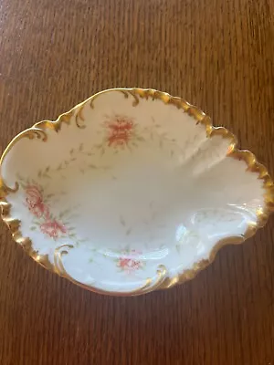 Buy H & C Haviland Limoges France Hand Painted Flowers Gilt Dish • 27.96£