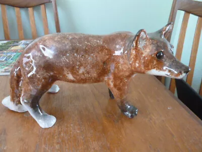 Buy Winstanley Size 4 Pottery Standing Red Fox Cathedral Glass Eyes New + Signed • 70£