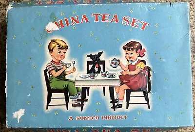 Buy RARE!! Vintage 1940’s Sonsco Children’s 6-Piece China Tea Set - Complete T8564B • 35.01£