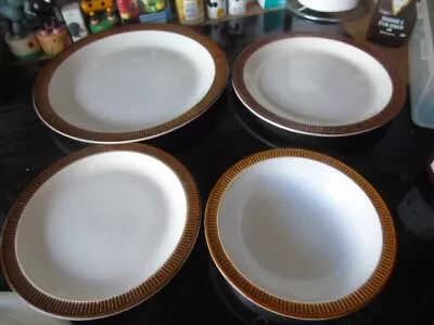 Buy 24 Piece Vintage Chestnut Poole Pottery 4 =side ,22cm,26cm,plates 4 Fruit Bowls  • 39£