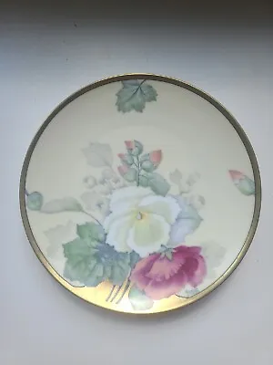 Buy Antique Bavarian Hand Painted Artist Signed Cabinet Plate Peonies Gold Trim 8.5” • 9.32£