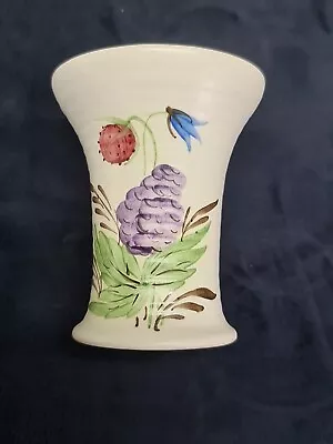 Buy Vintage Hand Painted Flared Vase In The Style Of E Radford Floral Decoration  • 8.55£