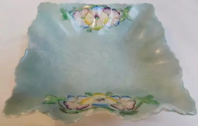 Buy Antique James Kent Ltd Rare Mint Green Dish Hand Painted Flowers~1 1/4  X 5 1/8  • 31.69£