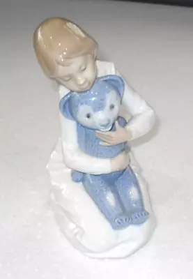 Buy VINTAGE 1970s NOW RETIRED Nao By Lladro Young Girl & Large Teddy Bear Figurine • 49.99£
