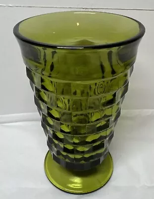 Buy Vintage Whitehall Colony Avocado Green Glass Iced Tea Footed Tumblers • 5.59£