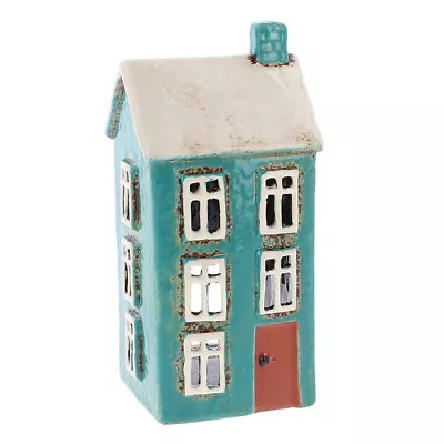 Buy Village Pottery Teal Tall House Mini Tealight • 14.99£
