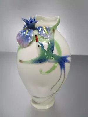 Buy FRANZ Long Tail Hummingbird Porcelain Vase FZ00246 5.5  Tall Excellent Condition • 69.89£