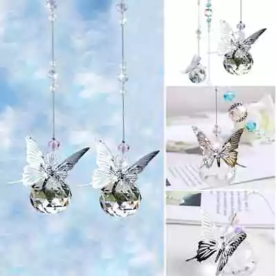 Buy Glass / Crystal Butterfly Suncatcher / Hanging Window Ornament Home Decor • 7.99£