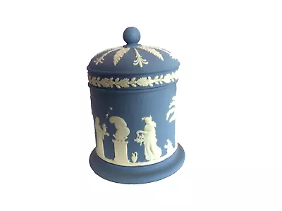 Buy Wedgwood Blue Jasperware Lidded Pot  Dated 1956 Vgc • 10.99£