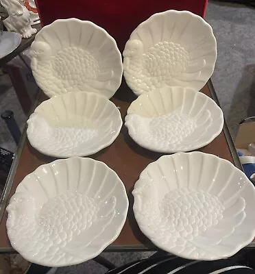 Buy 6 Pottery Barn Embossed Turkey Plates - New • 44.73£