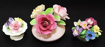 Buy LOT Of 3 Vintage Royal Adderley Staffordshire England Mini Porcelain Flowerpots • 17.69£