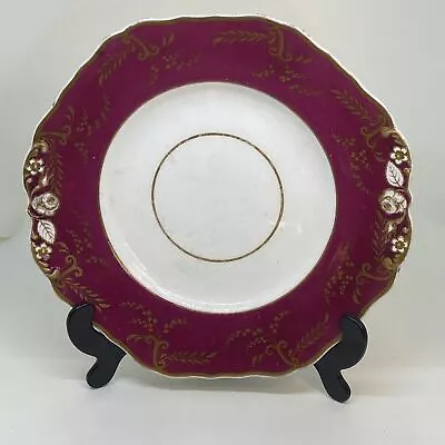 Buy 2 X Regency Antique SPODES Burgundy SERVING Or CAKE PLATES 9  And 7.5  • 24.99£