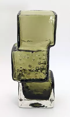 Buy RARE Authentic Whitefriars Sage Green Glass Drunken Bricklayer Small Vase Baxter • 850£
