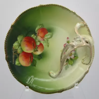 Buy Bavarian Porcelain 6 1/8  Peaches Pretty Handled LEMON BONBON Plate ANTIQUE • 16.77£