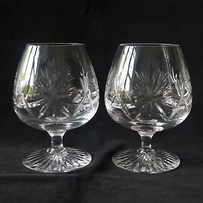 Buy A Large Pair Edinburgh Crystal Star Of Edinburgh Brandy Glasses Superb Condition • 29.99£