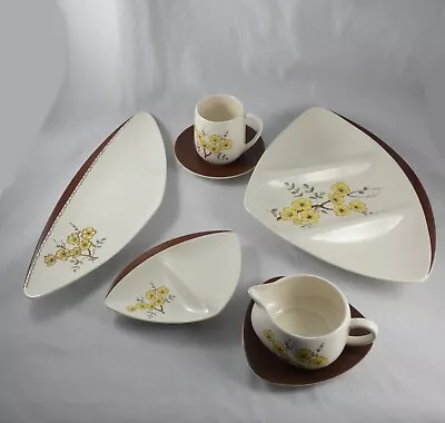 Buy Carlton Ware Mimosa 5 Pieces Dish Cup Saucer Sauce Boat Divided Dishes • 7£