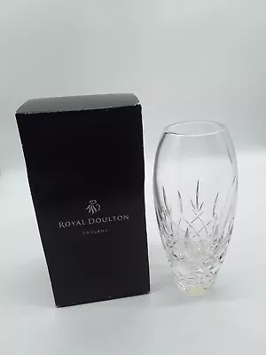 Buy Royal Doulton Dorchester Crystal Glass Bud Vase - 18cm Heavy Vintage • 7.99£