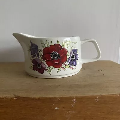 Buy VINTAGE J & G MEAKIN STUDIO GRAVY BOAT Sauce Jug Floral Anemone 350ml • 8.99£