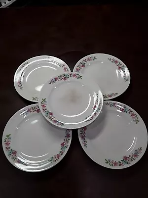 Buy 5 Crown Ivory Plates Floral 6  China Dinnerware Collectible Vintage  • 24.23£