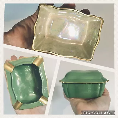 Buy Carlton Ware Lustre Lidded Pot Green Vintage Ceramic Hand Painted Art Deco • 15.95£