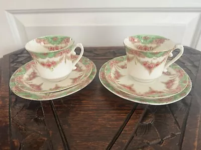 Buy Antique Pair Of 19th Century Bone China Tea Set Trios. Pattern No. 1834, C.1875 • 14.50£