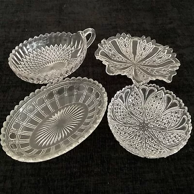 Buy Antique Davidson Reg Numbered Pressed Glass Small Bowls Dishes • 12.99£