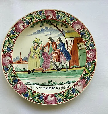 Buy English Creamware Plate Dutch Decorated  ZYN WEDERKOMST  (His Second Coming) • 232.98£