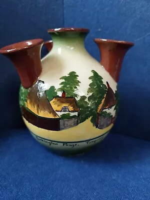 Buy Longfire Devonware Ceramic 4 Hole Vase Tulipiere, Cockington Forge Torquay • 10£