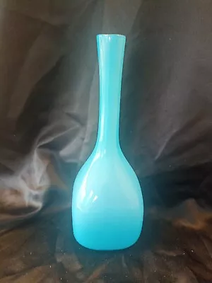 Buy Vintage Scandinavian Blue Cased Glass Bud Vase • 12.50£