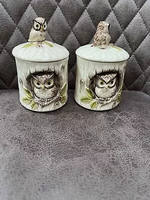 Buy Pair Vintage 1979 OTAGIRI  JAPAN Ceramic Owl In Tree • 9.99£
