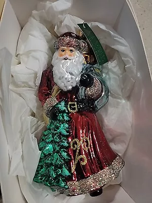 Buy Glassware Art Studio Christmas Ornament Santa Claus W/tree Presents Poland 7  • 26.09£