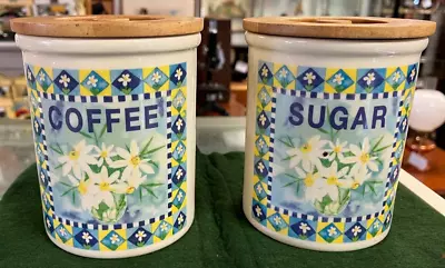 Buy Vintage Cloverleaf Coffee & Sugar Storage Jars By T.G.Green Pottery • 10£