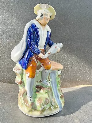 Buy Antique Ceramic Pottery Stafforshire Figurine Gentleman With Fish A/f • 34.99£