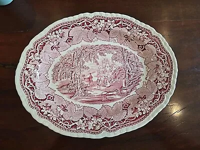 Buy Mason’s Vista Ironstone China Red - OVAL PLATTER 13/1/2  By 11  • 27.02£