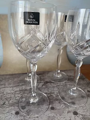 Buy Royal Douton Wine Glasses Cut Glass Canterbury ?  Pattern X4 New • 14.99£