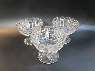 Buy 3 X  Vintage Glass Dessert Bowls • 6.27£