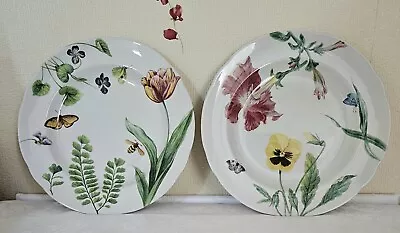 Buy Spode 2x Floral Luncheon Plates 2006. Beautiful Colours With Butterfly And Bee • 23.49£